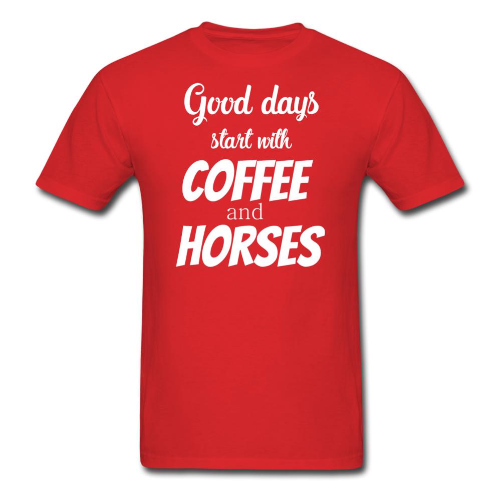 Coffee and horses Unisex T-shirt-Unisex Classic T-Shirt | Fruit of the Loom 3930-I love Veterinary