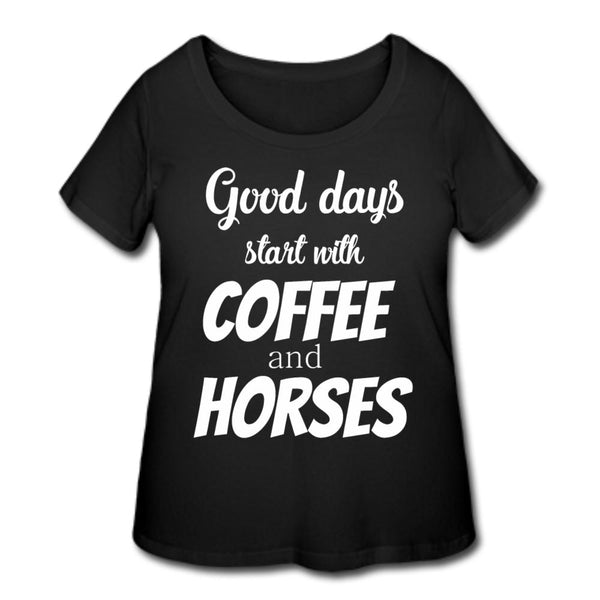 Coffee and horses Women's Curvy T-shirt-Women’s Curvy T-Shirt | LAT 3804-I love Veterinary