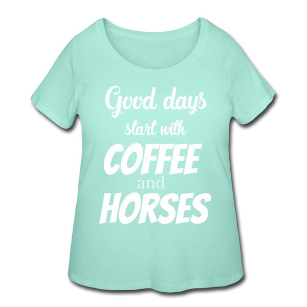 Coffee and horses Women's Curvy T-shirt-Women’s Curvy T-Shirt | LAT 3804-I love Veterinary