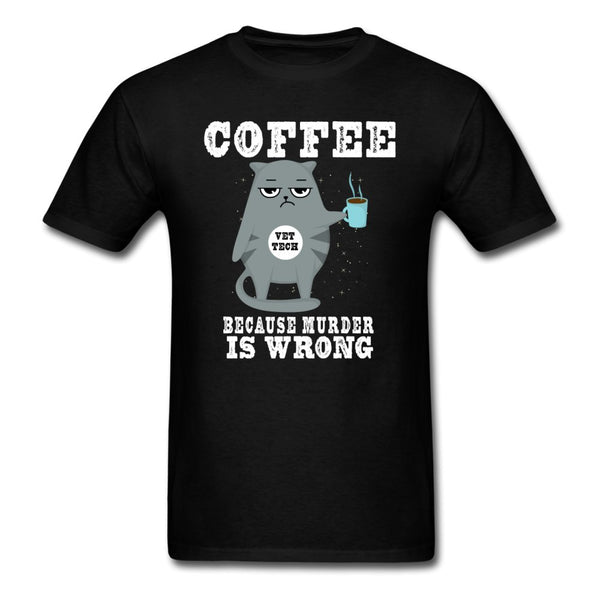 Coffee because murder is wrong Vet Tech Unisex T-shirt-Unisex Classic T-Shirt | Fruit of the Loom 3930-I love Veterinary