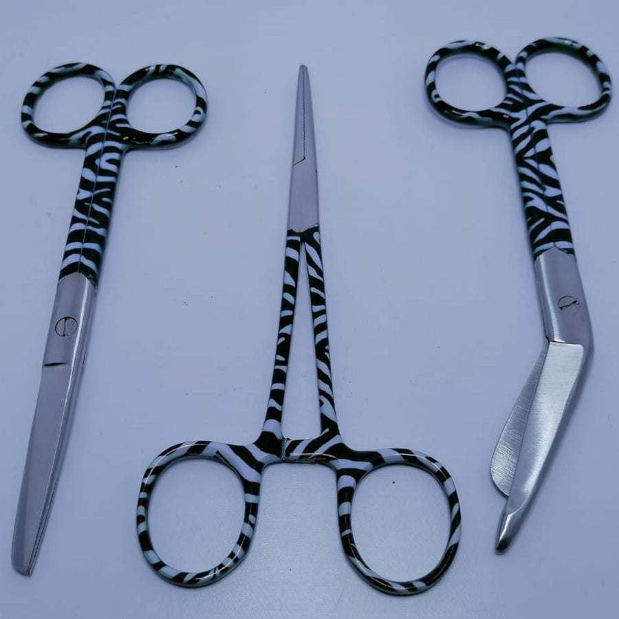 Colored Bundle of Personalized Hemostat Instrument, Bandage Scissors and Universal Scissors-Veterinary Instruments-I love Veterinary