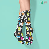 Colorful leopard black pattern Sublimation Tube Sock-Sublimation Sock-I love Veterinary