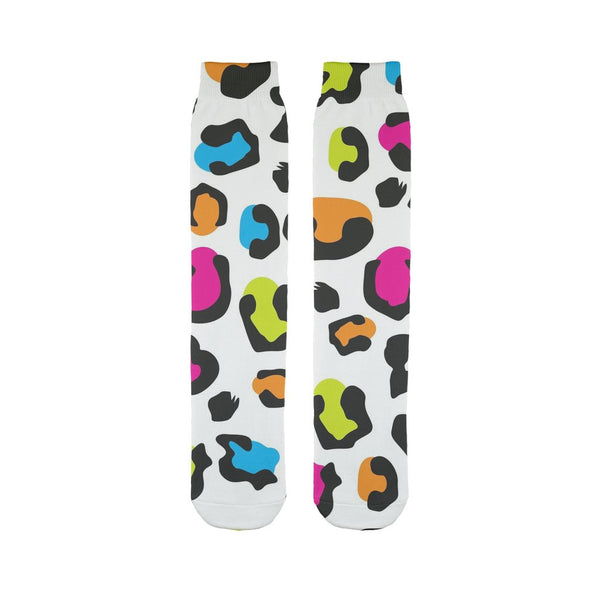 Colorful leopard white pattern Sublimation Tube Sock-Sublimation Sock-I love Veterinary