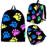 Colorful paws Black - Backpack-Backpacks-I love Veterinary