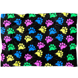 Colorful Paws Black Fleece Blanket-Blankets-I love Veterinary