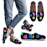 Colorful Paws Black Women's Casual Shoes-Casual shoes-I love Veterinary