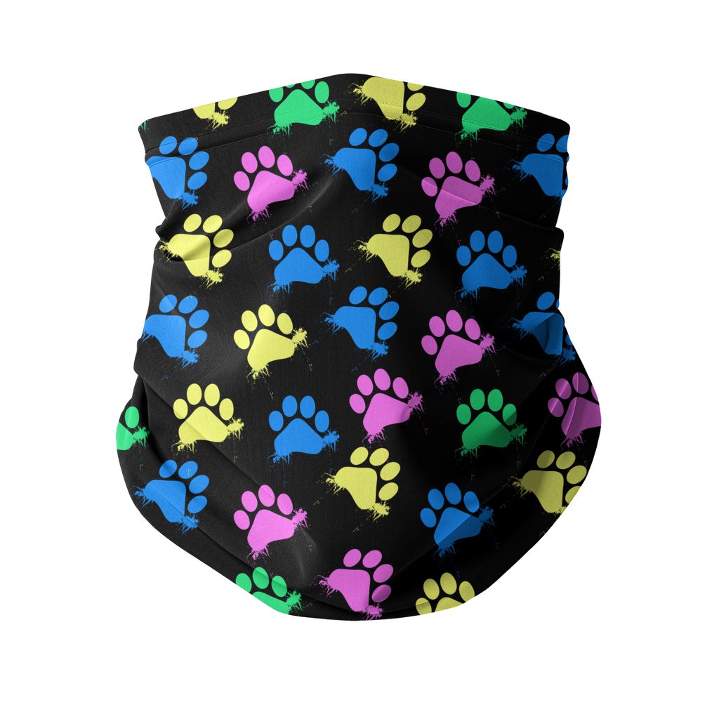 Colorful Paws Sublimation Neck Gaiter-Sublimation Neck Gaiter-I love Veterinary