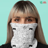 Comic book cats pattern Sublimation Neck Gaiter-Sublimation Neck Gaiter-I love Veterinary