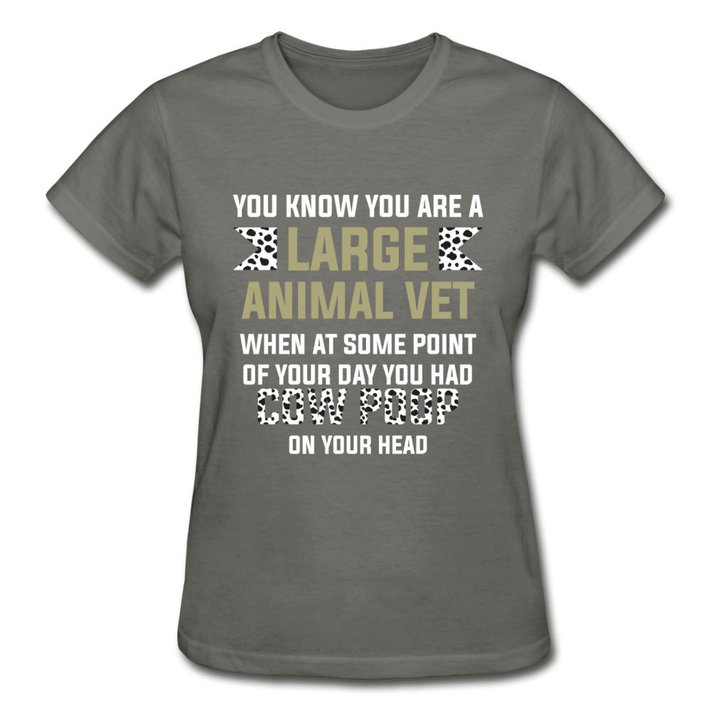Cow poop on your head Gildan Ultra Cotton Ladies T-Shirt-Ultra Cotton Ladies T-Shirt | Gildan G200L-I love Veterinary