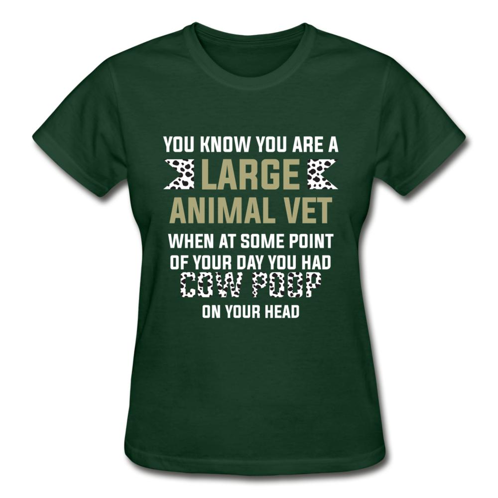 Cow poop on your head Gildan Ultra Cotton Ladies T-Shirt-Ultra Cotton Ladies T-Shirt | Gildan G200L-I love Veterinary