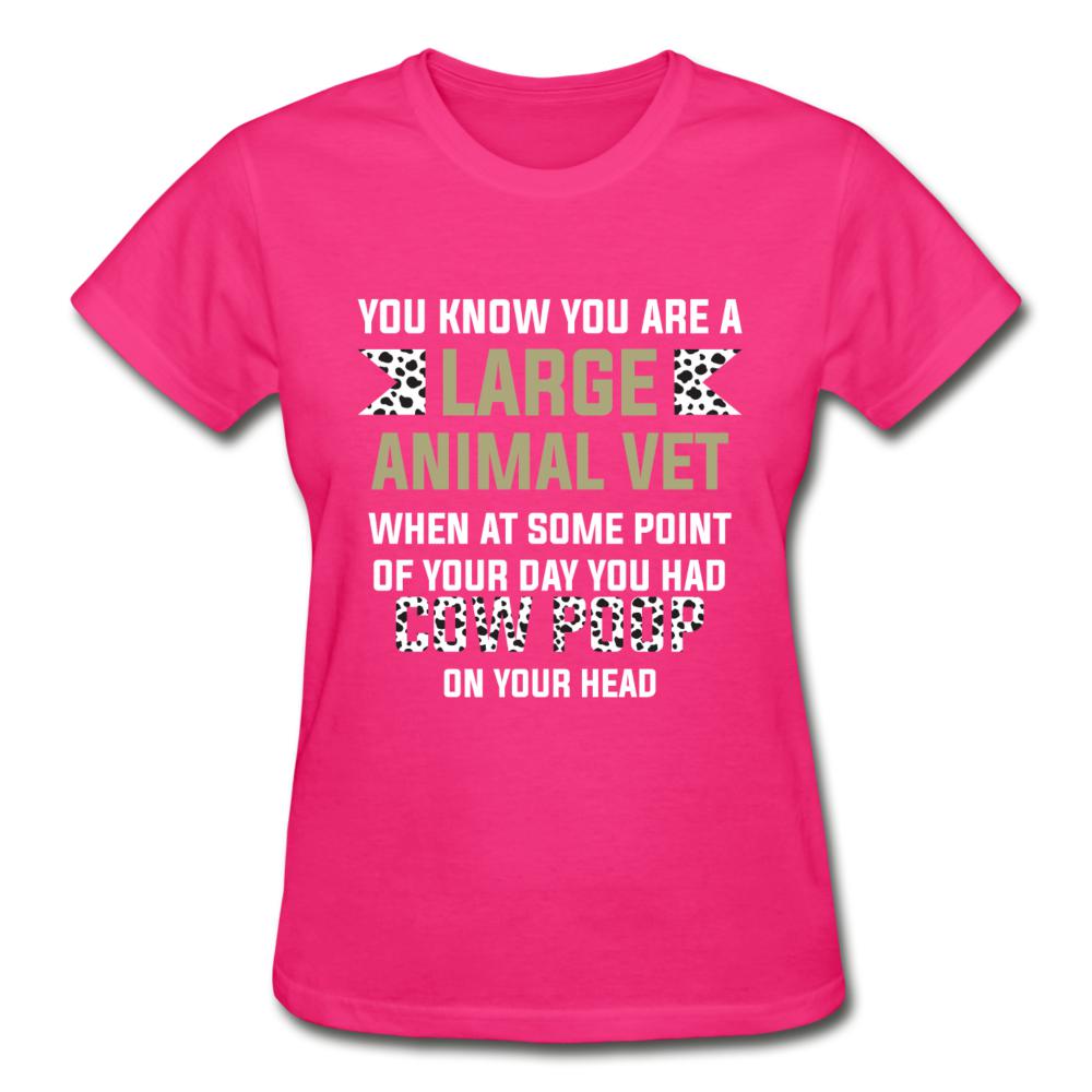 Cow poop on your head Gildan Ultra Cotton Ladies T-Shirt-Ultra Cotton Ladies T-Shirt | Gildan G200L-I love Veterinary