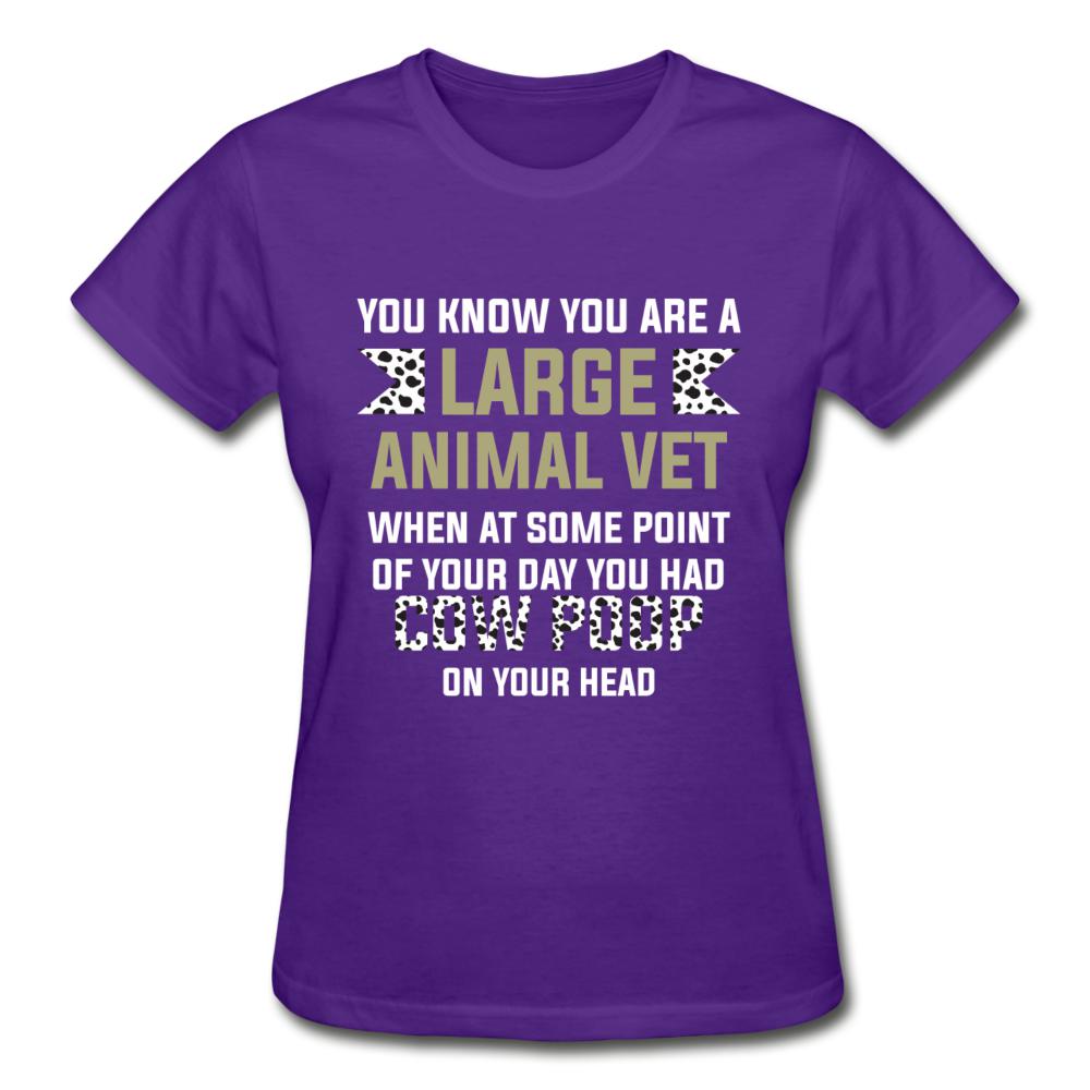 Cow poop on your head Gildan Ultra Cotton Ladies T-Shirt-Ultra Cotton Ladies T-Shirt | Gildan G200L-I love Veterinary