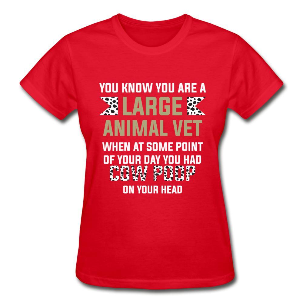 Cow poop on your head Gildan Ultra Cotton Ladies T-Shirt-Ultra Cotton Ladies T-Shirt | Gildan G200L-I love Veterinary
