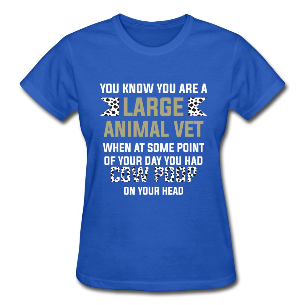 Cow poop on your head Gildan Ultra Cotton Ladies T-Shirt-Ultra Cotton Ladies T-Shirt | Gildan G200L-I love Veterinary