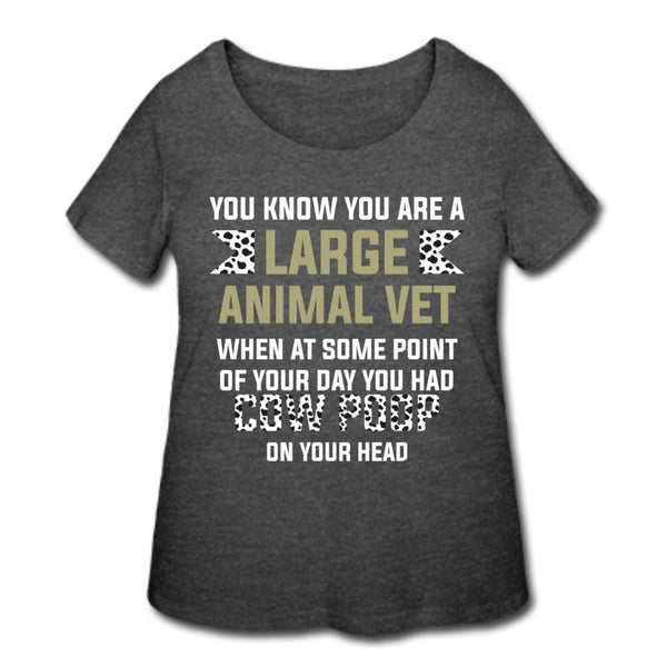 Cow poop on your head Women's Curvy T-shirt-Women’s Curvy T-Shirt | LAT 3804-I love Veterinary