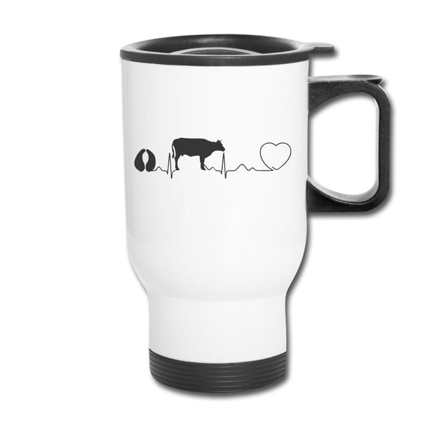 Cow pulse 14oz Travel Mug-Travel Mug | BestSub B4QC2-I love Veterinary