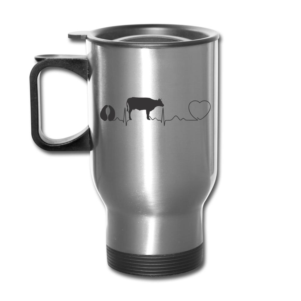Cow pulse 14oz Travel Mug-Travel Mug | BestSub B4QC2-I love Veterinary