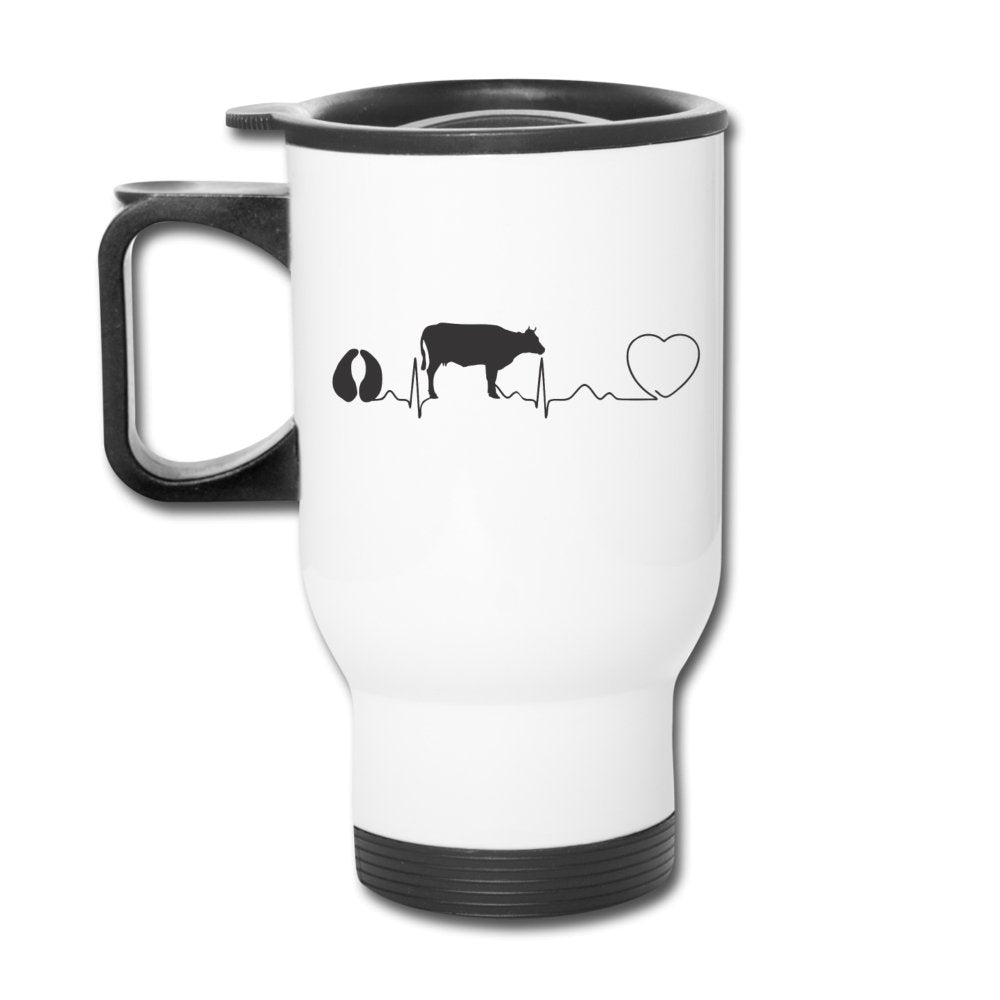 Cow pulse 14oz Travel Mug-Travel Mug | BestSub B4QC2-I love Veterinary