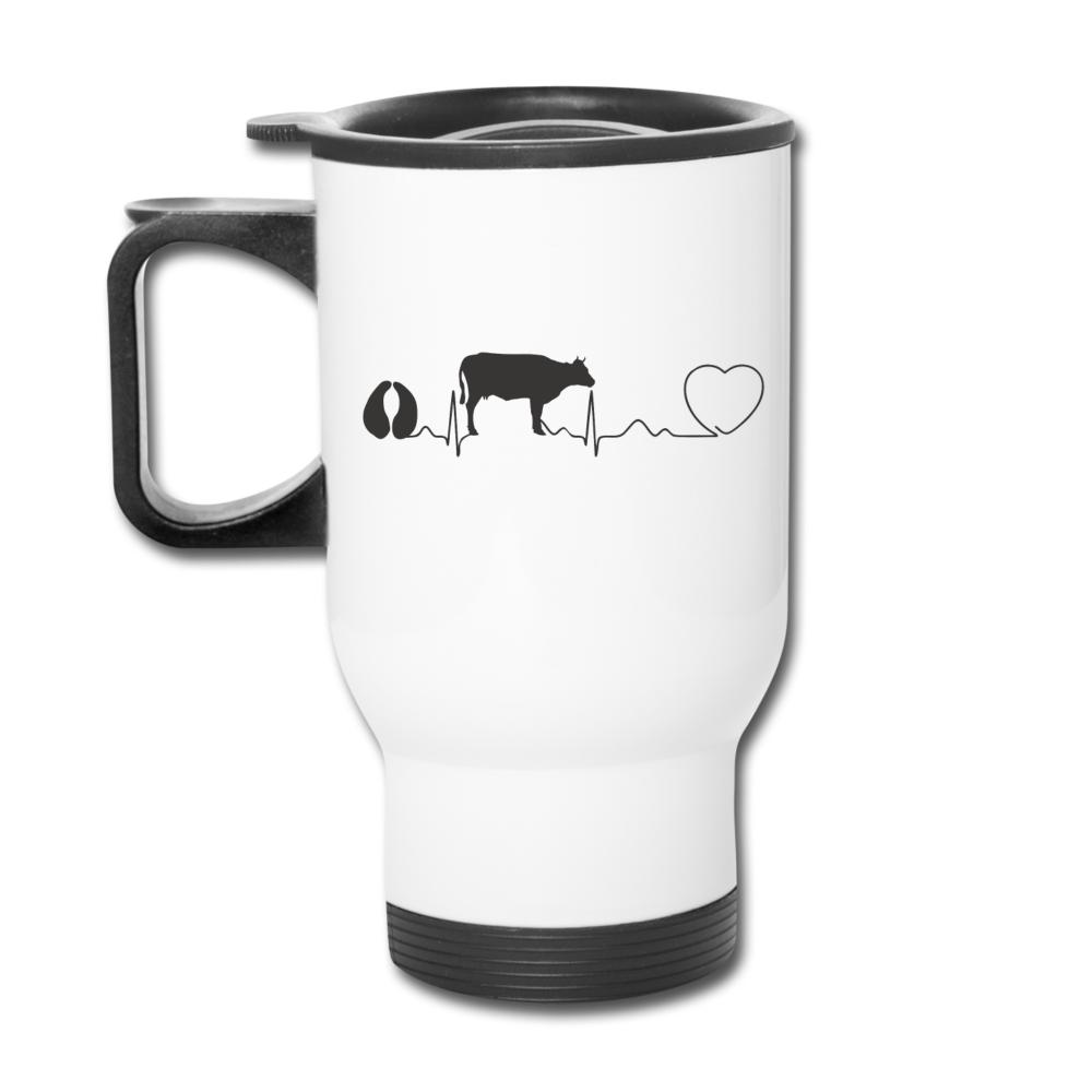 Cow pulse 14oz Travel Mug-Travel Mug | BestSub B4QC2-I love Veterinary