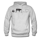 Cow pulse Black Unisex Hoodie-Men's Hoodie | Hanes P170-I love Veterinary