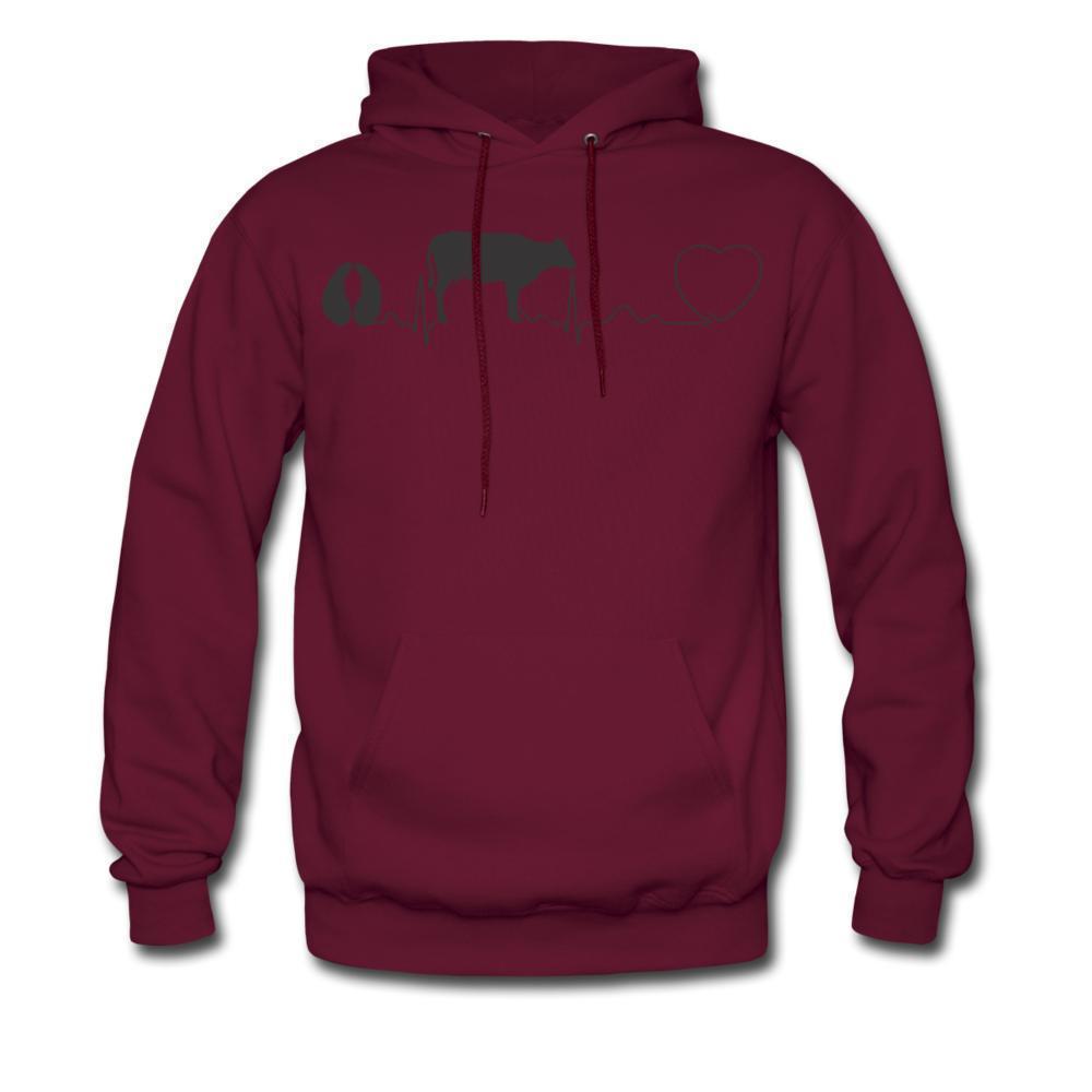Cow pulse Black Unisex Hoodie-Men's Hoodie | Hanes P170-I love Veterinary