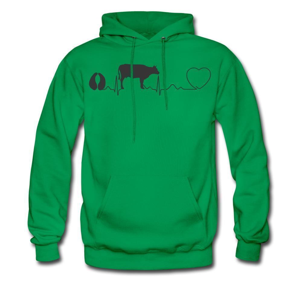 Cow pulse Black Unisex Hoodie-Men's Hoodie | Hanes P170-I love Veterinary