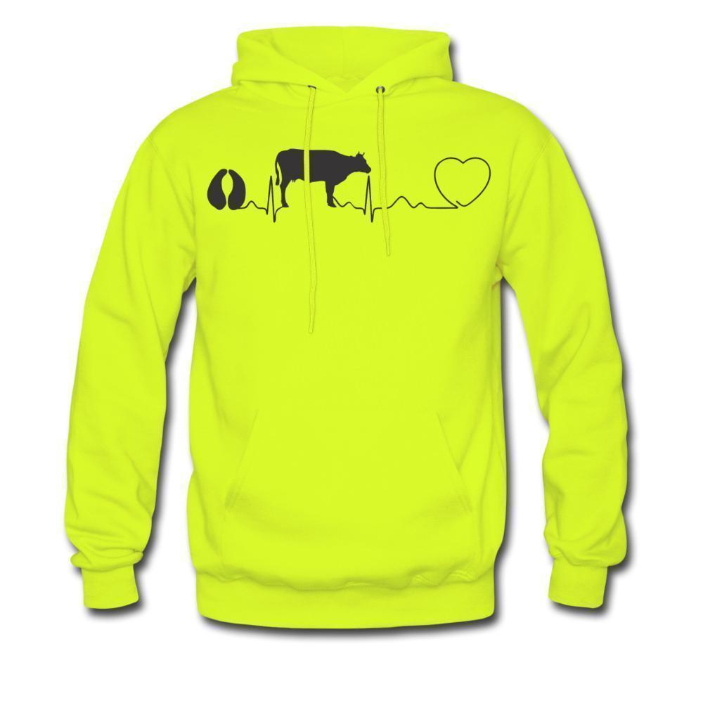 Cow pulse Black Unisex Hoodie-Men's Hoodie | Hanes P170-I love Veterinary