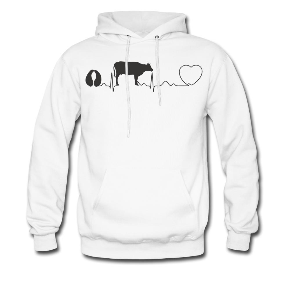 Cow pulse Black Unisex Hoodie-Men's Hoodie | Hanes P170-I love Veterinary