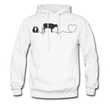 Cow pulse Black Unisex Hoodie-Men's Hoodie | Hanes P170-I love Veterinary