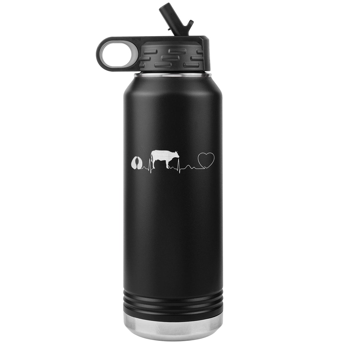 Cow pulse Water Bottle Tumbler 32 oz-Water Bottle Tumbler-I love Veterinary