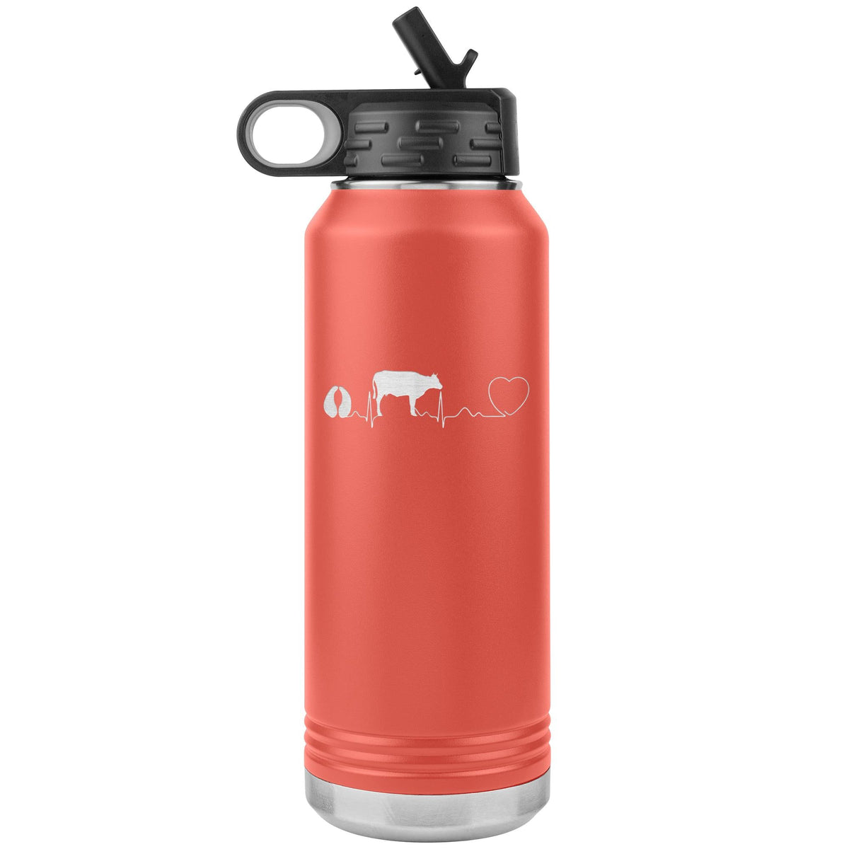 Cow pulse Water Bottle Tumbler 32 oz-Water Bottle Tumbler-I love Veterinary