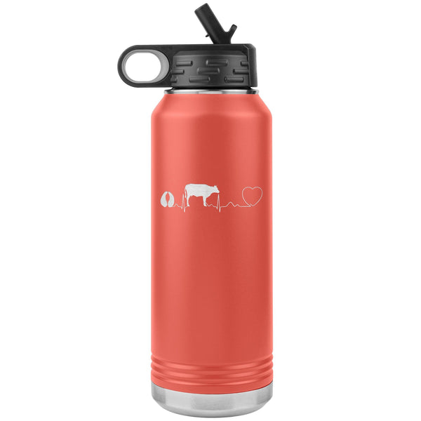 Cow pulse Water Bottle Tumbler 32 oz-Water Bottle Tumbler-I love Veterinary