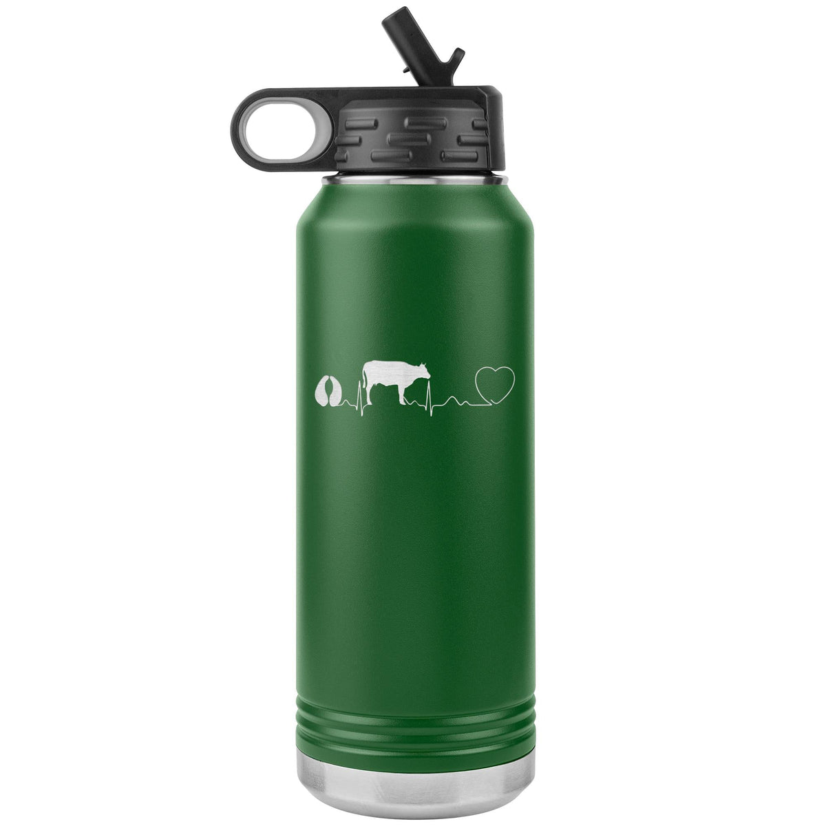 Cow pulse Water Bottle Tumbler 32 oz-Water Bottle Tumbler-I love Veterinary
