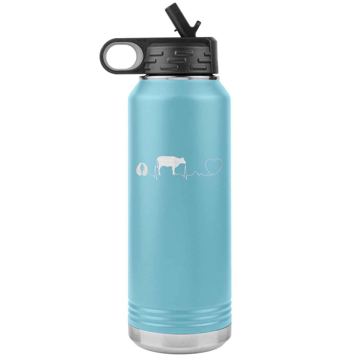 Cow pulse Water Bottle Tumbler 32 oz-Water Bottle Tumbler-I love Veterinary