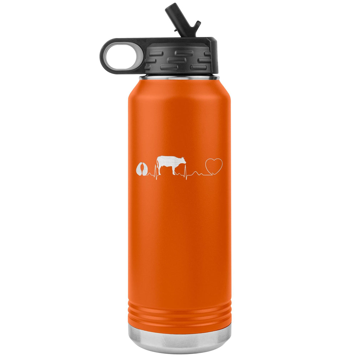 Cow pulse Water Bottle Tumbler 32 oz-Water Bottle Tumbler-I love Veterinary