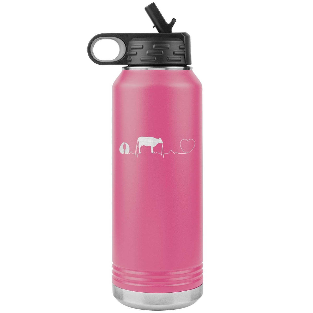 Cow pulse Water Bottle Tumbler 32 oz-Water Bottle Tumbler-I love Veterinary