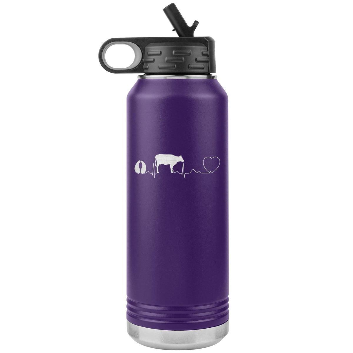 Cow pulse Water Bottle Tumbler 32 oz-Water Bottle Tumbler-I love Veterinary