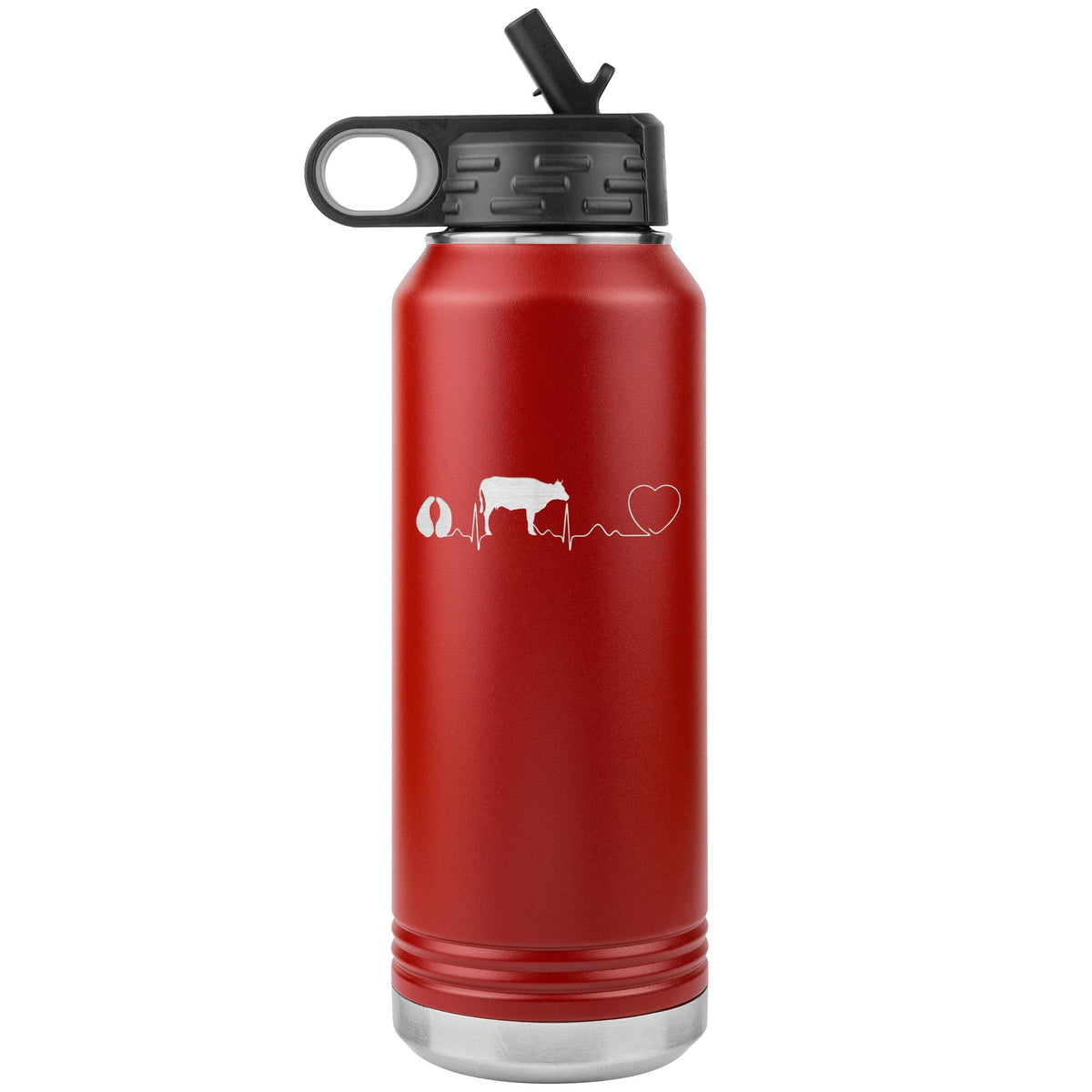 Cow pulse Water Bottle Tumbler 32 oz-Water Bottle Tumbler-I love Veterinary