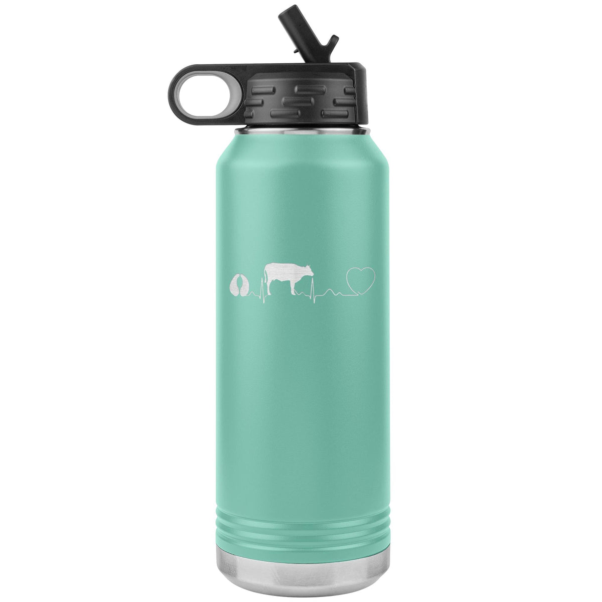 Cow pulse Water Bottle Tumbler 32 oz-Water Bottle Tumbler-I love Veterinary