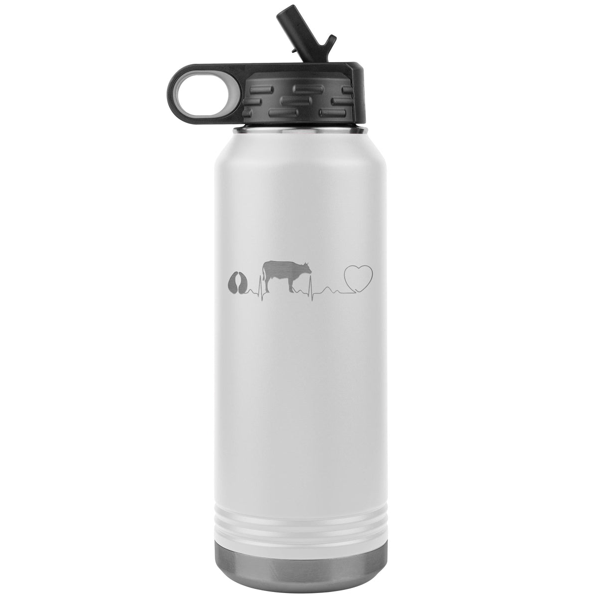 Cow pulse Water Bottle Tumbler 32 oz-Water Bottle Tumbler-I love Veterinary