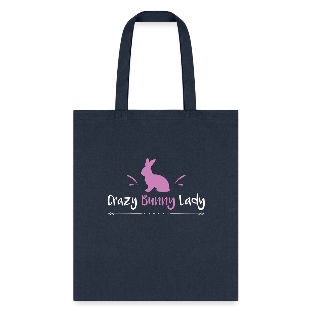 Crazy bunny lady Tote Bag-Tote Bag | Q-Tees Q800-I love Veterinary