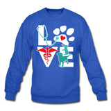 Love Dog and Cat Crewneck Sweatshirt-Unisex Crewneck Sweatshirt | Gildan 18000-I love Veterinary