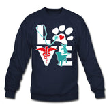 Love Dog and Cat Crewneck Sweatshirt-Unisex Crewneck Sweatshirt | Gildan 18000-I love Veterinary