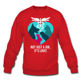 Not just a job, it's love Crewneck Sweatshirt-Unisex Crewneck Sweatshirt | Gildan 18000-I love Veterinary