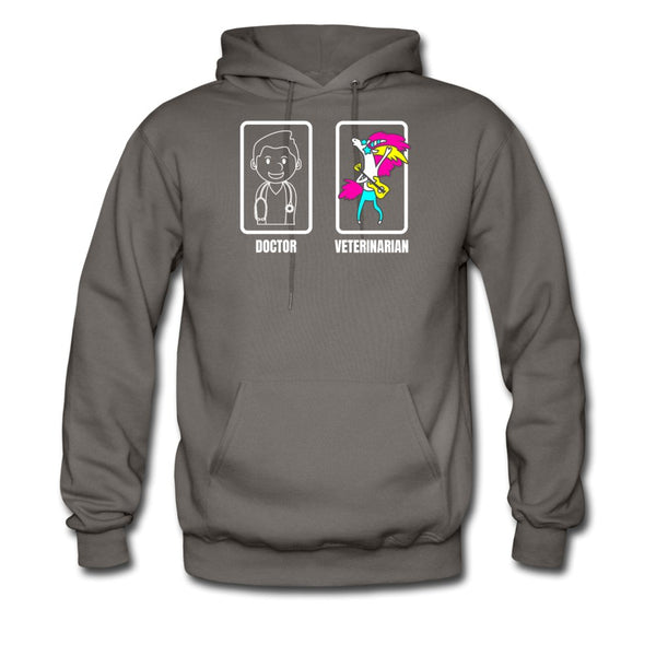 Doctor vs. Veterinarian Unisex Hoodie-Men's Hoodie | Hanes P170-I love Veterinary