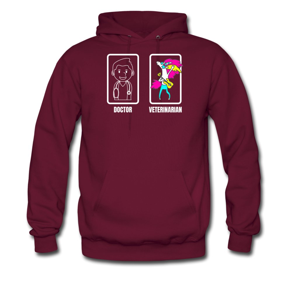 Doctor vs. Veterinarian Unisex Hoodie-Men's Hoodie | Hanes P170-I love Veterinary