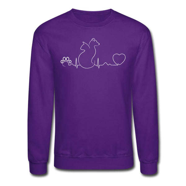 Dog and cat heartbeat Crewneck Sweatshirt-Unisex Crewneck Sweatshirt | Gildan 18000-I love Veterinary