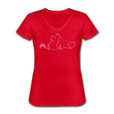 Dog and cat heartbeat Women's V-Neck T-Shirt-Women's V-Neck T-Shirt | Fruit of the Loom L39VR-I love Veterinary