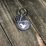 Dog and cat silhouette in Stethoscope tag-Stethoscope tag-I love Veterinary