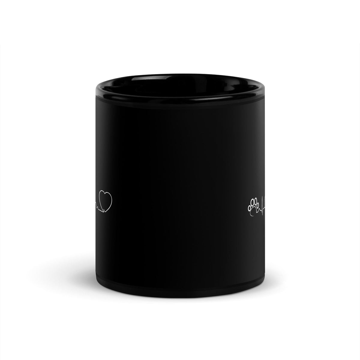 Dog heartbeat Black Glossy Mug-Black Glossy Mug-I love Veterinary